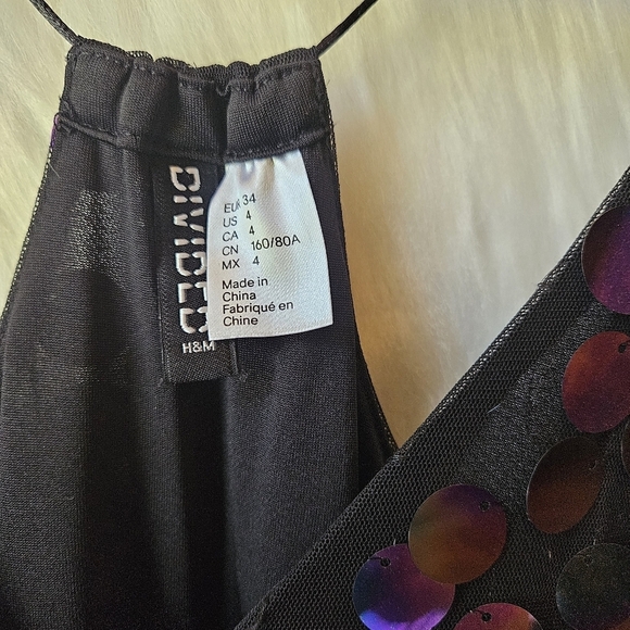 H&M Divided Superstar Black Dress with Iridescent Sequins - Picture 6 of 7